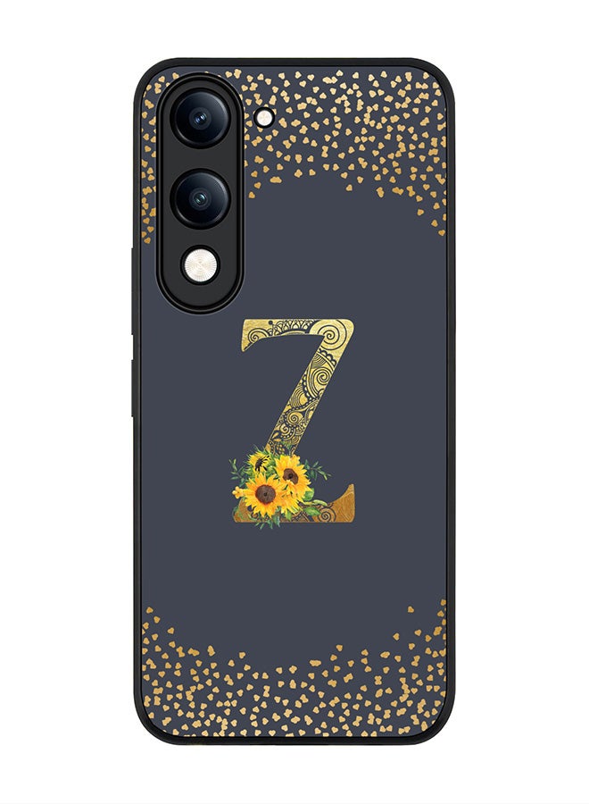 Stylizedd For vivo Y29s 5G / Y19s 5G Case,Slim fit Camera Protection, Shockproof Thin Phone cover  - Custom Floral Monogram - Z  (Grey ) - Image 1